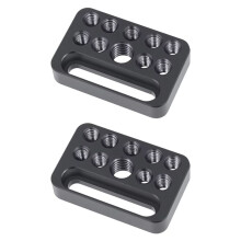 2PCS Multi-Functional Cheese Plate with 1/4" & 3/8" Threads,Porous Connection Quick Installation Board for Camera Cage