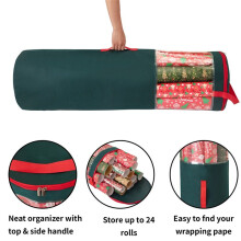 Wrapping Paper Storage Bag Wrapping Paper Organizer Under Bed for Storing Multiple Rolls of Gift Wrap Red