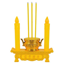 LED Electronic Burner Red Candle Holder Home Decoration Vintage Candlestick Decor Used for Buddhist Hall Enshrined