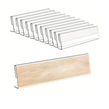 12er-Pack Acryl-Namensschildhalter für Den Schreibtisch, Transparent, Klein, 2 X 8, Doppelseitig, Schildhalter, Acryl-Namensschildhalter