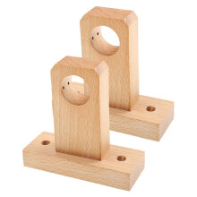 2 Supporti per Aste per Tende In Legno Naturale, Robusti Ganci di Supporto da Parete per Aste per Porte e Finestre, Decorativi per La Casa A