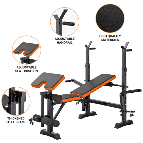 Weight Bench with Adjustable Barbell Height 1