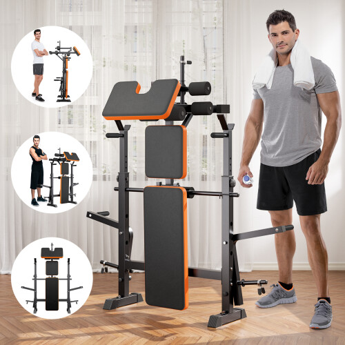 Weight Bench with Adjustable Barbell Height 2