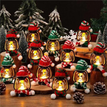 LittleSnowman Lantaarns Kerstverlichting Decoratie Hanglamp met Hoeden Sjaals voor Vakantie Buiten Binnen Feest