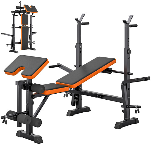 Weight Bench with Adjustable Barbell Height