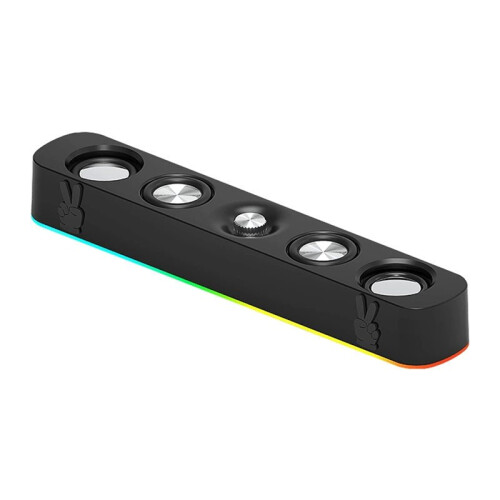 USB-Computerluidspreker, Bekabelde USB -Computersoundbar met RGB-Licht voor Pc-Laptopcomputergaming 2