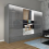 (Grey, 255cm) Sasilaya High Gloss 2 or 3 Sliding Doors Wardrobe 1