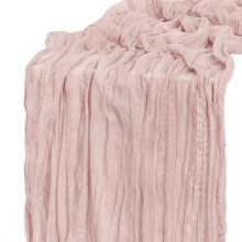 90x300CM Mantel de Tela de Queso Mantel de Gasa Bohemio Rosa Claro Mantel Largo Retro Transparente