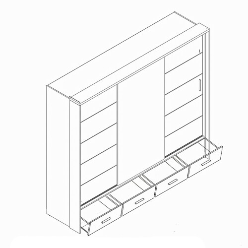 (Grey, 255cm) Sasilaya High Gloss 2 or 3 Sliding Doors Wardrobe 2