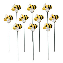 10st Little Bee Plug-In Bin Trädgårdsstakes Stake Dekor Bee Yards Trädgårdsstake Yard Bin Skylt Trädgårdsstakar Dekorativa