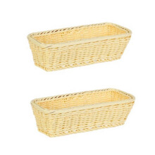 Plastic Rattan Woven Basket Spoon Fork Knife Chopsticks Storage Tableware Organizer Kitchen Cutlery Drain Holder B