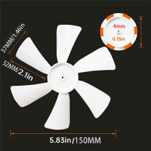 RV Vent Fan Replacement 6 Inches RV Exhaust Bathroom Ventilation Roof Ceiling Fan 12V D-Shaft Motor White Fan Blades
