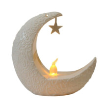 Starry Moon Ljusstake Ramadan Festival Heminredning Vindfest Lykta Ljus Elektronisk Bordslampa Mode B