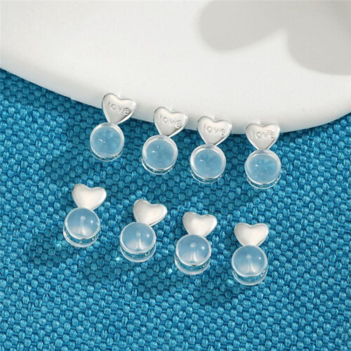 8PCS Earring Backs for Droopy-Ears, Earring Lifter Backs Replacements for Heavy Earrings,Silver 1