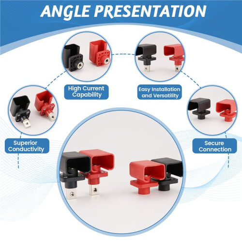 200A AllCopper Lithium Battery Terminal Block High Current  Inverter Plug Wall Mounted Type Storage Connector 4PCS 2