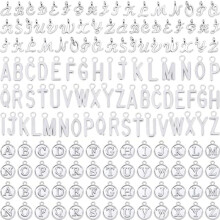 Letter Charms, 156Pcs/6 Sets Alphabet ABC Letter Charms 3 Styles Capital A-Z Charms DIY Bracelet Necklace for Jewelry A
