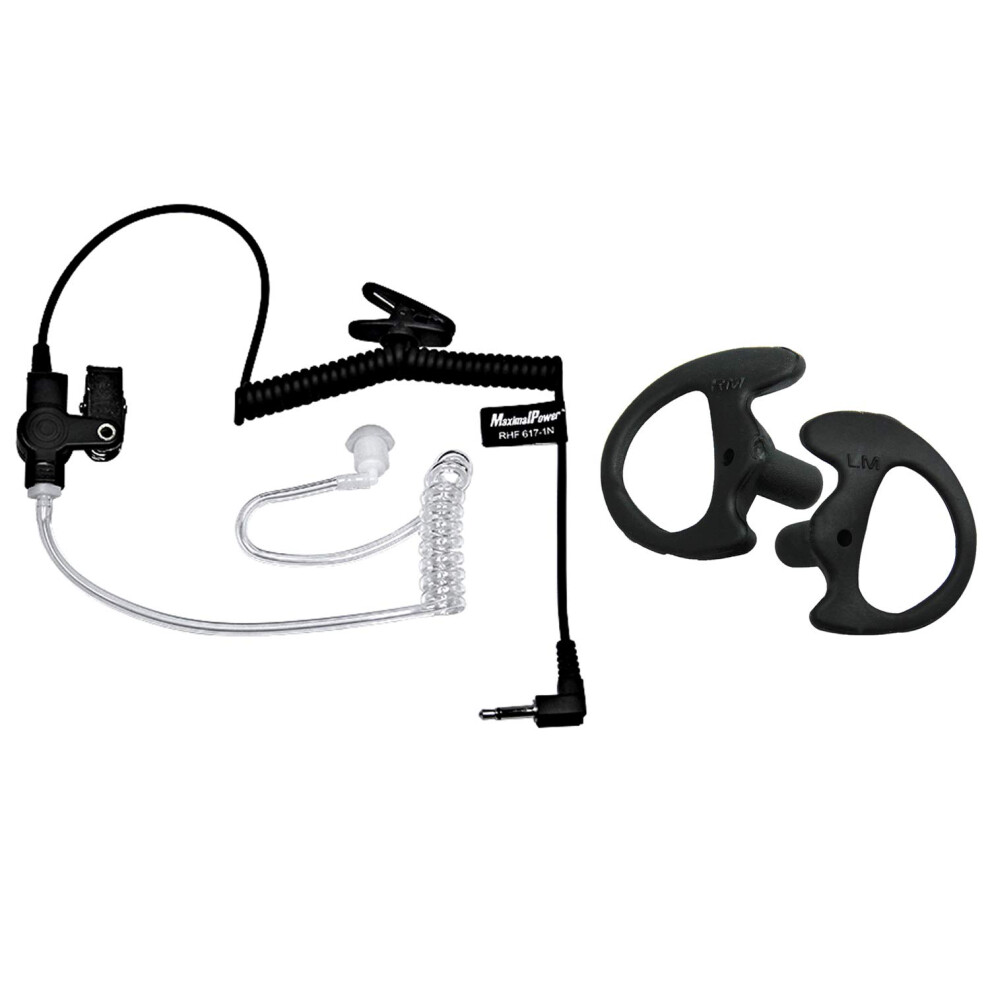 Clear Acoustic Tube Surveillance Earpiece 3.5Mm Listen Only Headset With Black Open Ear Insert 9771547202561