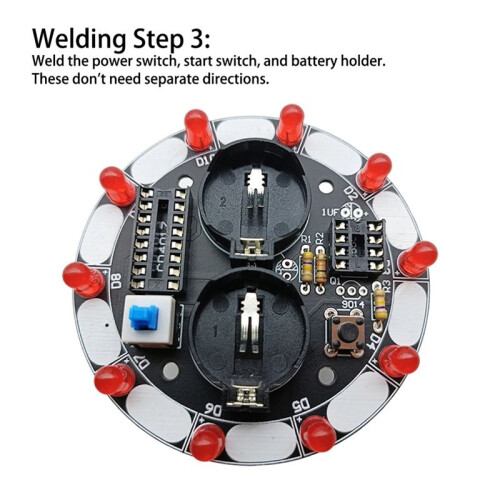 Lucky Turntable LED Light DIY Electronic Kit Welding Project Training Module DIY Kit for Learning Training,DIY Kit 2