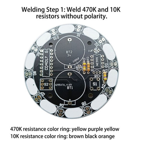 Lucky Turntable LED Light DIY Electronic Kit Welding Project Training Module DIY Kit for Learning Training,DIY Kit 1
