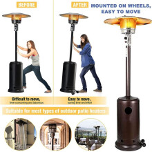 Universal Patio Heater Wheel Kit-Stainless Steel Silver Bracket + Black Wheels,Patio Tall Propane Gas Patio Heater Wheel