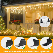 120pcs Outdoor Gutter Hooks,Reusable S Hooks,for Hanging Christmas Lights,Icicle Fairy Lights,Christmas Tree Decorations