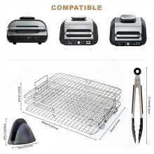 Air Fryer Rack for Foodi Grill XL Air Fryer Multi-Layer 3 Stackable Dehydrator Rack Toast Rack Air Fryer Parts