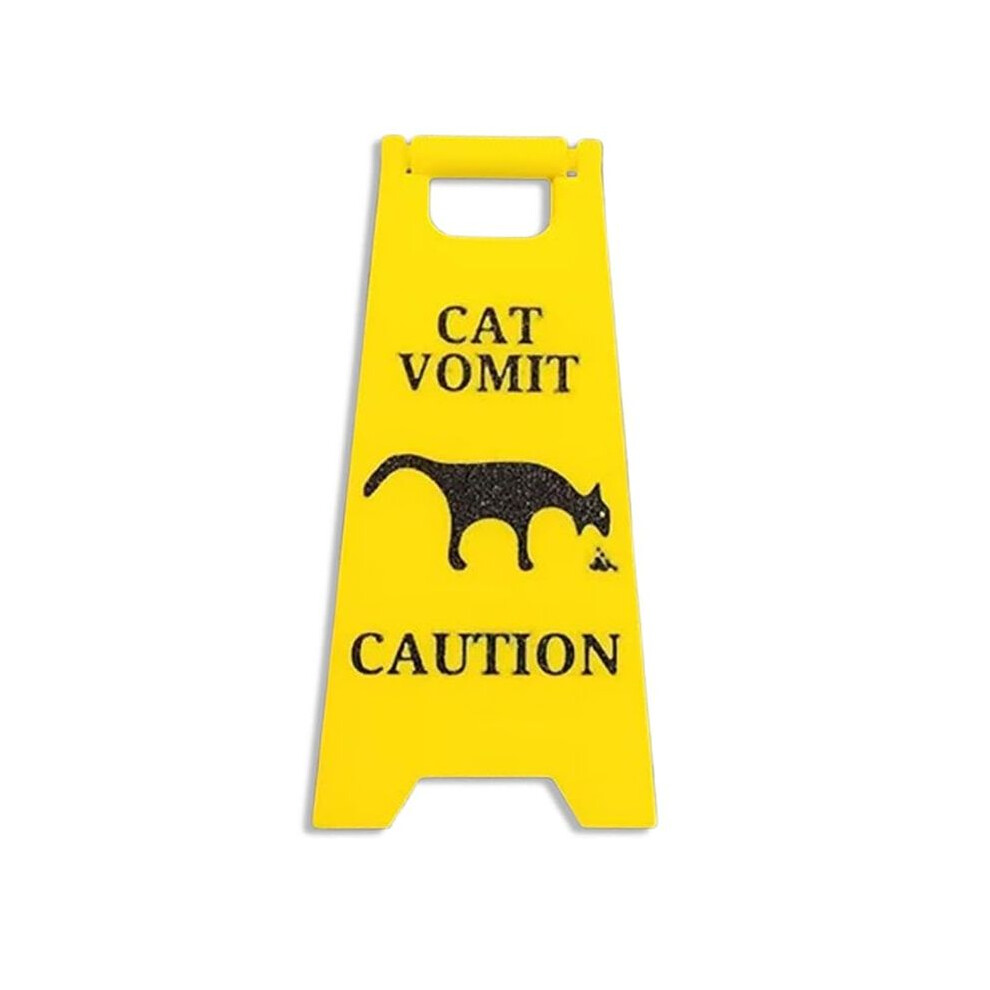Cat Vomit Sign,4 Inch Vomit Wet Floor Sign,Cat Vomit Warning Sign Decoration Yard Sign Tauoh