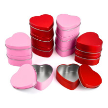 12-Pack 2oz Alla Hjärtans Dag-Hjärtburkar med Lock Bulk-Hjärtljusburkar Valentine-Ljusbehållare, för Att Göra Ljus