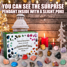 Christmas Advent Calendar, Crystal Ore 24 Days Christmas Countdown Calendar, Minerals Gift Box, Advent Calendar Toy