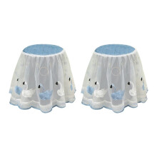 2pcs Oil-Proof Air Fryer Dust Cover Cartoon Lace Fabric 25x25x25cm -Swan
