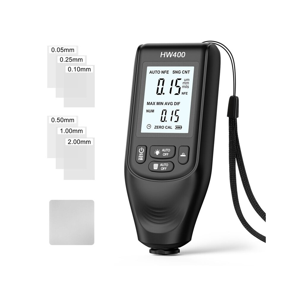 Automatic Hw400 Car Paint Thickness Gauge 0-2000Um Inspection Tools Tester Digital Car Paint Measuring Device Black 4711205562472