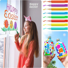 48 Pcs Suncatcher Paint Pens for Kids Stained Glass Window Art Paint Pens Suncatcher Paint Crafts Sets for Kids
