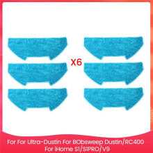 6 Stuks Mop Cloth Pads voor UltraVison voor Ultra-Dustin voor BObsweep Dustin/RC400 voor IHome S1/S1PRO/V9 Reserveonderdelen