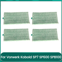 4 Stück Wischtücher für Kobold SP7 SP600 SPB100 Staubsauger, Ersatz-Mikrofaser-Reinigungstücher, Wiederverwendbar, Waschbar