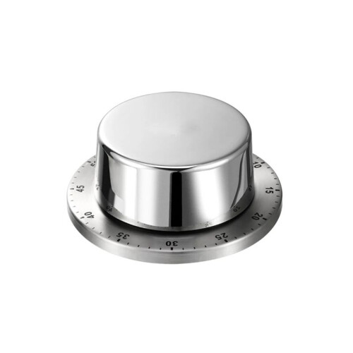 Kitchen Timer Mechanical Manual Stainless Steel with Magnetic Base Cooking Clock Countdown Study Fitness Timer Silver 2