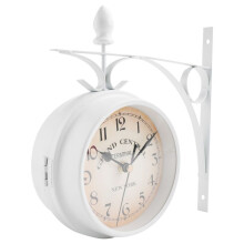 Eisen Runde Wand Behang Doppelseitig Zwei Gesichter Retro Bahnhofsuhr Runde Kronleuchter Wand Behang Uhr Wohnkultur