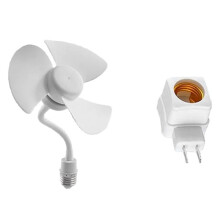 Ventilador Universal Atornillado E27,Ventilador de Techo con Base de Rosca E27 de 3 Aspas,Ventilador de Enfriamiento de Bajo Ruido,Ventilador de Techo