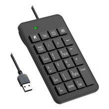 Kabelgebundener Nummernblock, USB 23-Tasten Ziffernblock Finanzbuchhaltungstastatur Bürozubehör für Laptop, PC, Computer