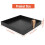 Square PU Leather Serving Tray Decorative Dish Cosmetics Sundries Desktop Storage Plate with Handle(Black) 8