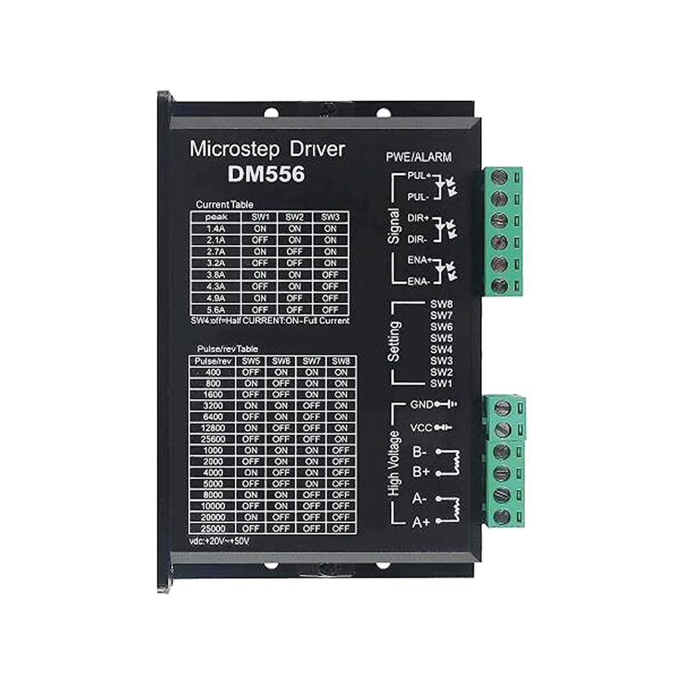 Dm556 Cnc Digital Stepper Motor Driver 2-Phase Stepper Motor Driver 20-50V Max 5.6A 128 Subdivision For Motor 4711551451680