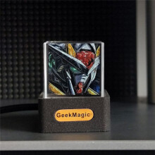 GeekMagic Crystal Photo Display Holographic Desktop Weather Station Digital Clock with GIF Animations Album
