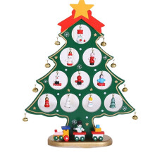 DIY Wooden Christmas Tree Christmas Tree Gift Holiday Christmas Tree Home Decoration Flat 10 Holes Green