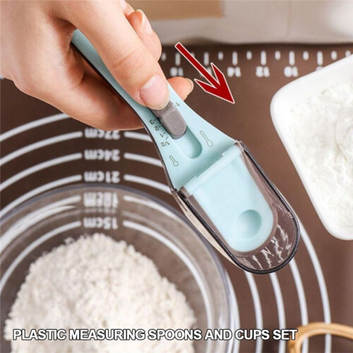 Adjustable Measuring Cup and Spoons Set Battery-Free Baking Magnetic Back Strap Kitchen Tools Graduated Measuring 1