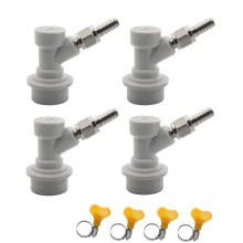 Ball Lock Keg Disconnect Set with 5/16 Inch Swivel Nut Gas Fittings, Leak Homebrew Kit (4PCS)