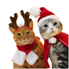 Christmas Hat Halloween Pet Costume for Cat Dog Puppy Costumes Scarf Gift New Year Santa Winter Halloween Dog Cat Supply