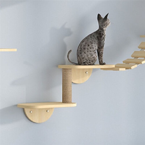 Cat Hammock Climbing Frame, Ladder Climbing Frame, Small Solid Wood Cat Climbing Frame,Three-Layer 1