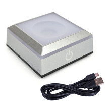 LED Lamp Base Display Stand Applicable to Crystal Art Glass Display Stand Inductive Touch Crystal  Lamp Base Silver