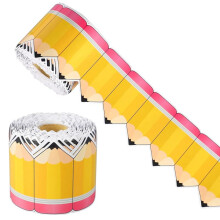 Pencil Classroom Bulletin Border Roll Back to School Bulletin Board Decor Pencil Paper Die Cut Cutouts Borders Trims