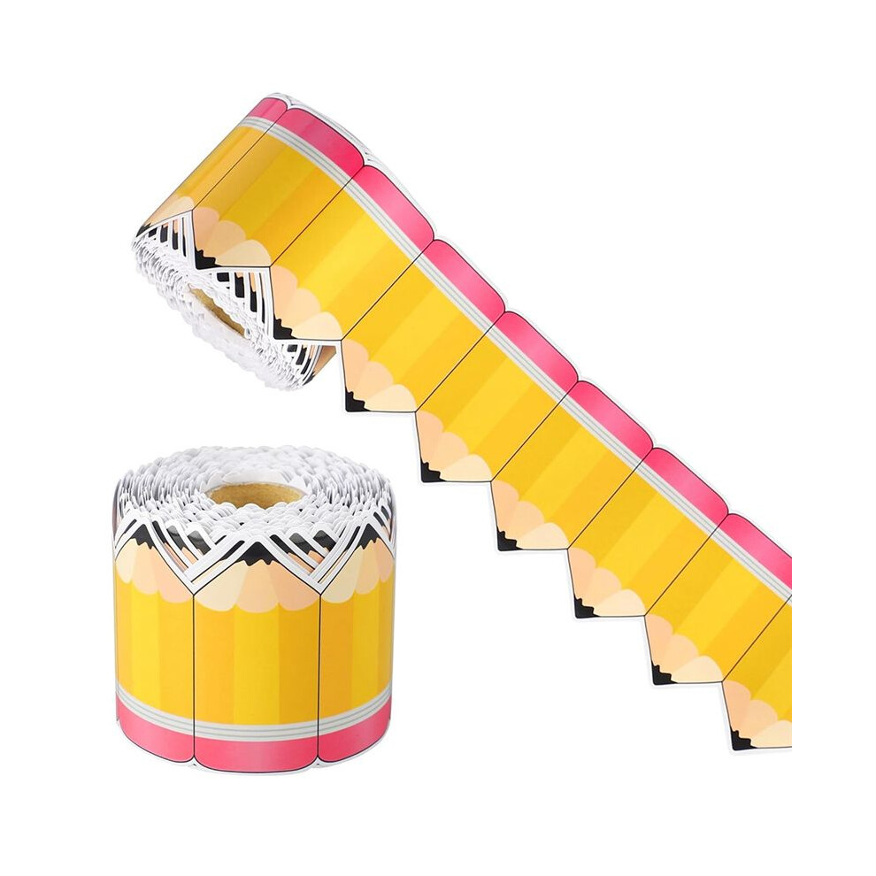 Pencil Classroom Bulletin Border Roll Back To School Bulletin Board Decor Pencil Paper Die Cut Cutouts Borders Trims 4713943058514