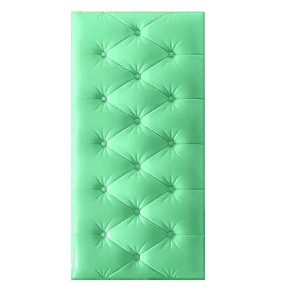 3D Anticollision Leather Foam Wall Panels For Kids, Selfadhesive Waterproof Cushions, Green 3 Pcs 9169991224220